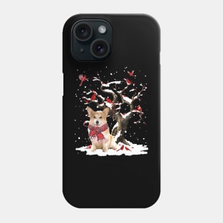 Corgi Scarf Cardinal Snow Christmas Phone Case