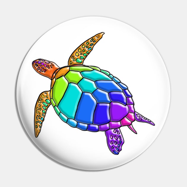 Rainbow Turtle Pin by Nerdpins