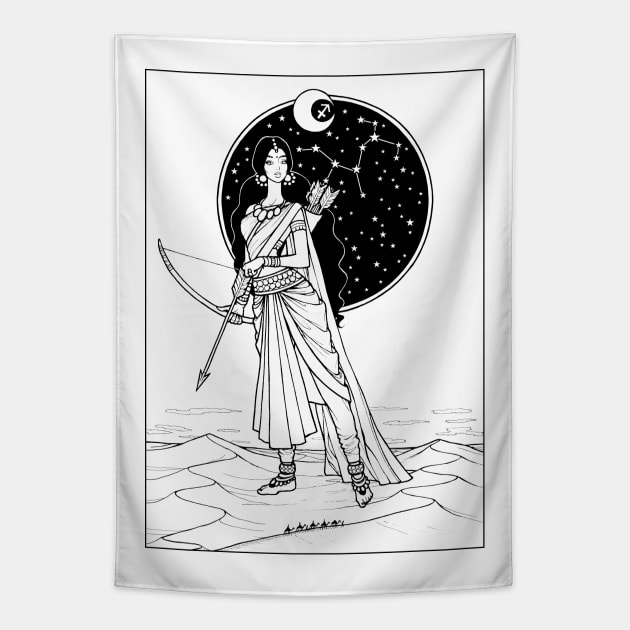 Indian Sagittarius Tapestry by OlgaMaletina