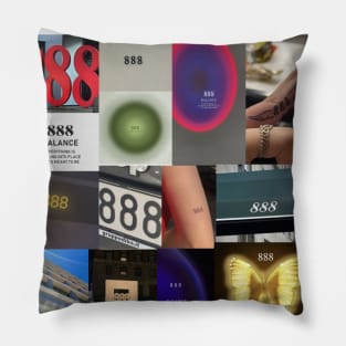 888 angel number aesthetic collage Pillow