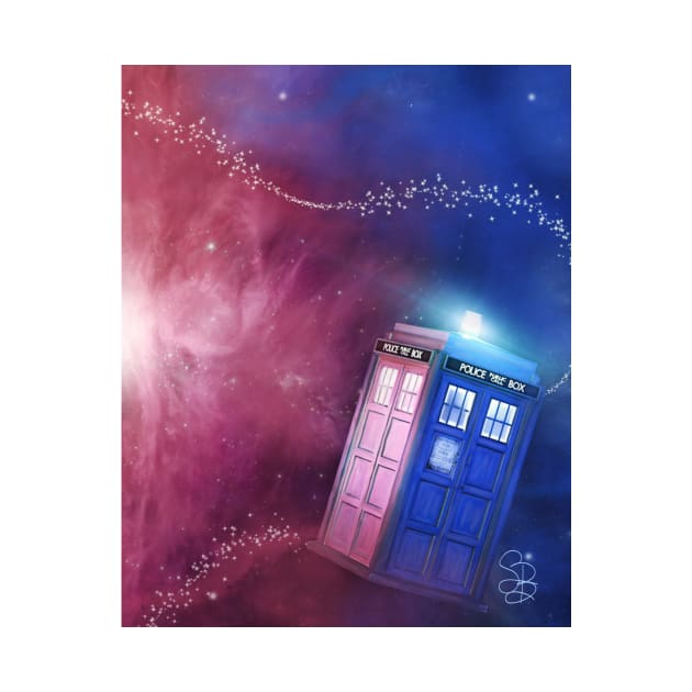 Doctor Who. TARDIS. I'm burning up a sun just to say goodbye. by stacyabrightart