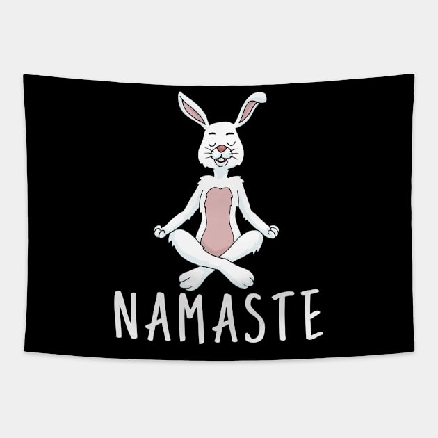 Bunny Yoga Funny Yoga Gift Tapestry by CatRobot