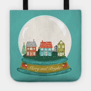 Merry Christmas Snow Globe Tote