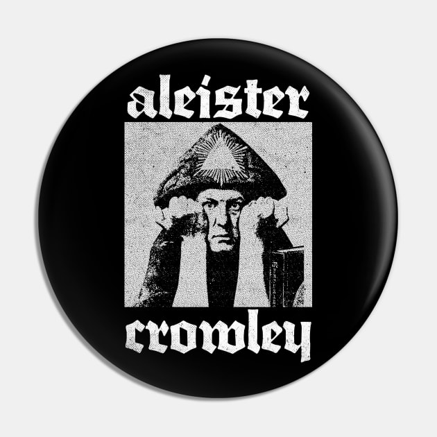Aleister Crowley ††† Occultist Vintage-Style Design Pin by unknown_pleasures
