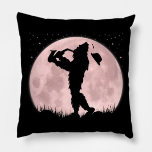 Bigfoot Playing Saxophone Full Moon Pillow