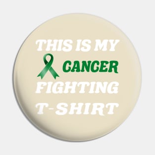 liver Cancer emerald Ribbon Fighting Pin