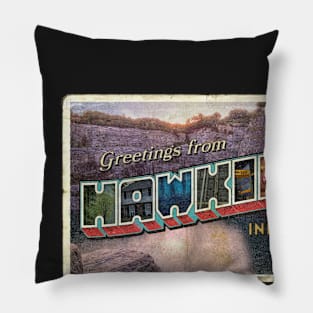 Hawkins Stranger Things Vintage Postcard Pillow