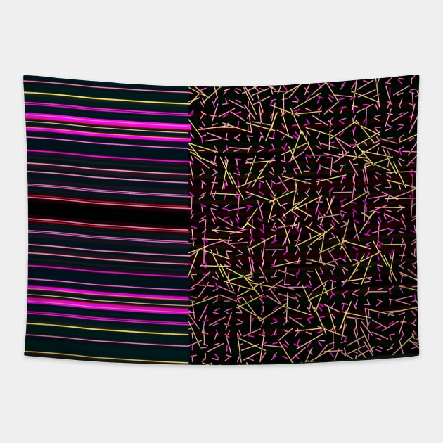 Mikado - Purple Yellow Black Tapestry by Uniquepixx