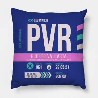 Puerto Vallarta (PVR) Airport Code Baggage Tag Pillow