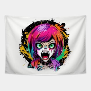 Zombie Teenage Girl Halloween Tapestry