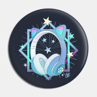 HEADPHONES WITH CAT EARS - MUSIC AND COLORS - BLUE Pin