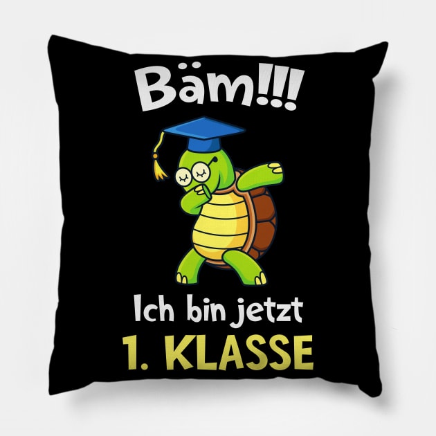 Dabbing Schildkröte 1. Klasee Schulanfang Kinder Pillow by Foxxy Merch