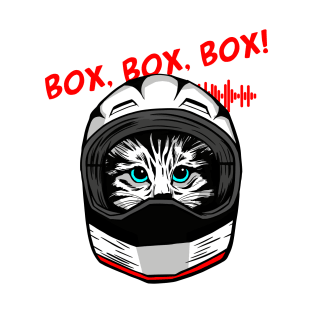 funny cat driver – Box, box, box! (Icecat) T-Shirt