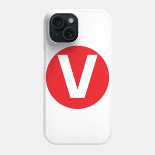 Letter V Big Red Dot Letters & Numbers Phone Case