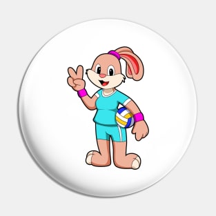 Rabbit at Sports with Volleyball Pin