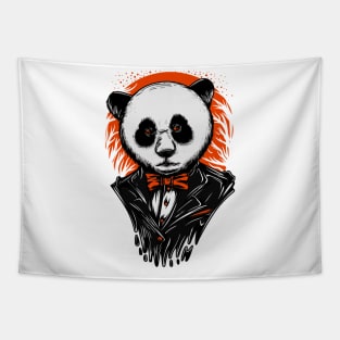 Smart Panda Suit Black Orange Tapestry