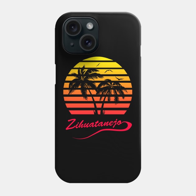 Zihuatenejo 80s Tropical Sunset Phone Case by Nerd_art