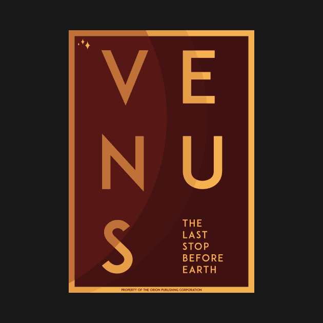 Art Deco Space Travel Poster - Venus by Walford-Designs