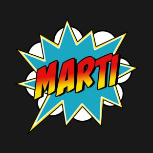 Boys Marti Name Superhero Comic Book T-Shirt