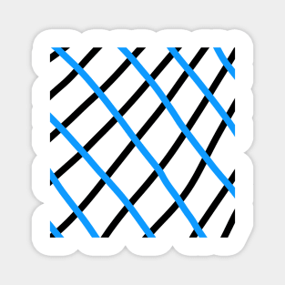 Black blue stripes abstract art Magnet