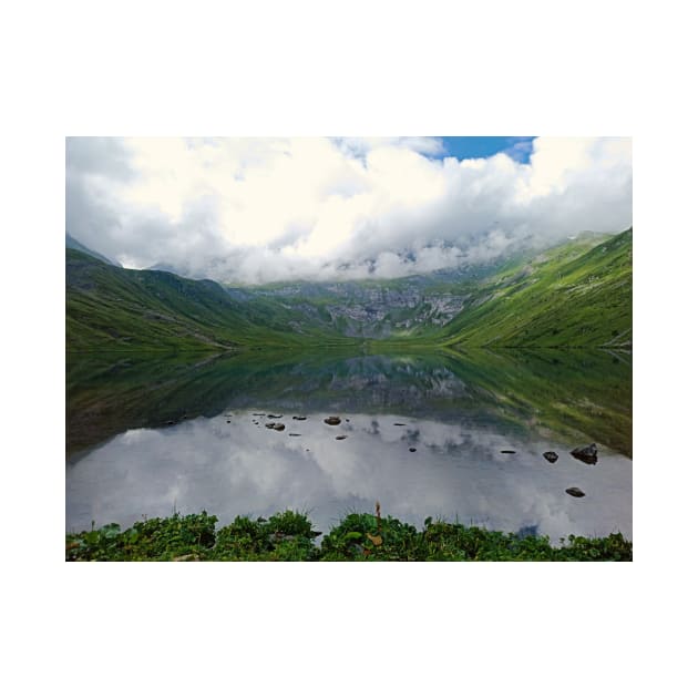 Summer view on the lake in the Caucasus mountains by VenyGret