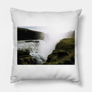 Gullfoss waterfall  in Iceland - Landscape Photography Pillow