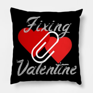 Fixing Valentine, hearts and paperclip quick fix. Valentine day clothing Pillow