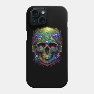 Psychodelic skull Phone Case