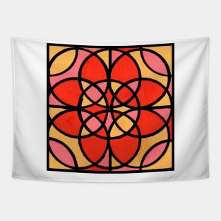 Pink Orange Peach Pastel Geometric Abstract Acrylic Painting Tapestry