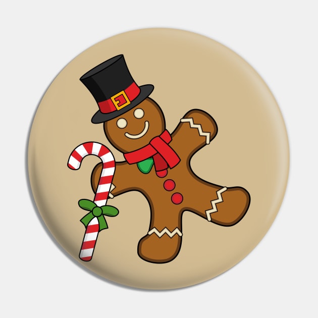 Dancing Gingerbread Man Pin by BirdAtWork