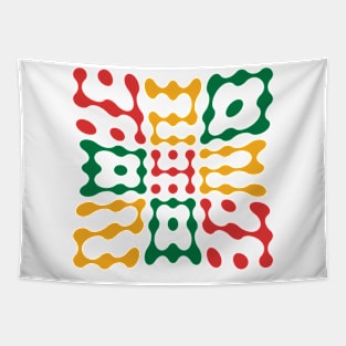 Warped 420 Metaballs Typography (Rasta Colours) Tapestry