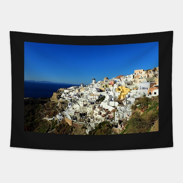 Oia in Santorini Tapestry by SHappe