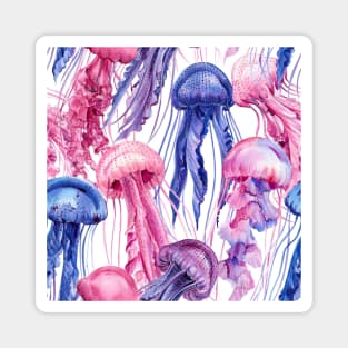 cute jellyfish Sea animals seamless pattern Magnet