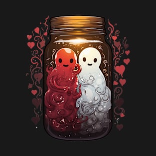 red and white ghosts T-Shirt