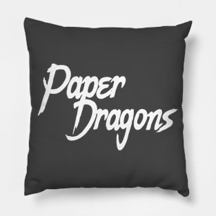 Paper Dragons Logo (White) Pillow