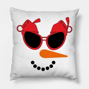 Christmas snowman face Pillow