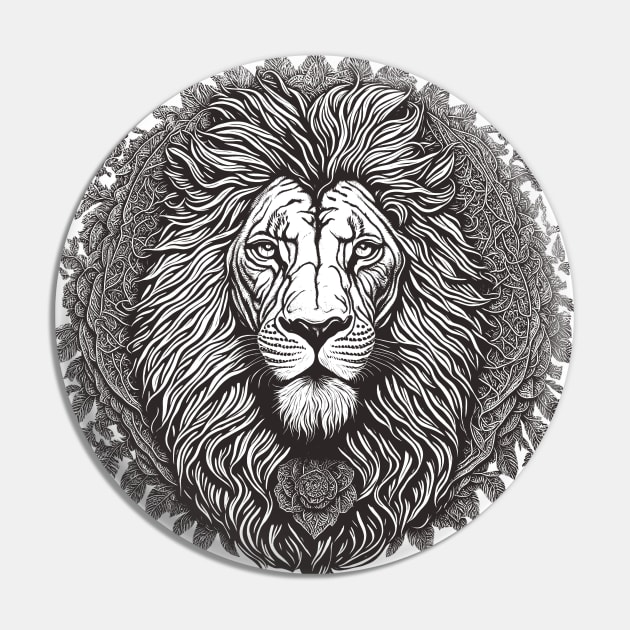 Grand Lion Pin by Deniz Digital Ink