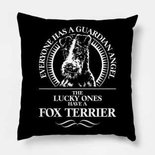 Fox Terrier Guardian Angel dog sayings Pillow