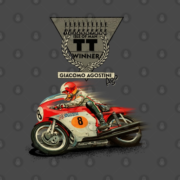 The Legendary Giacomo Agostini Ago Motorcycle Champion TT winner MotorManiac by MotorManiac