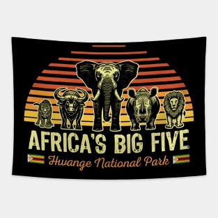 Africa's Big Five Safari | Leopard Rhino Elephant Buffalo Lion | Big 5 Africa | Hwange National Park Tapestry