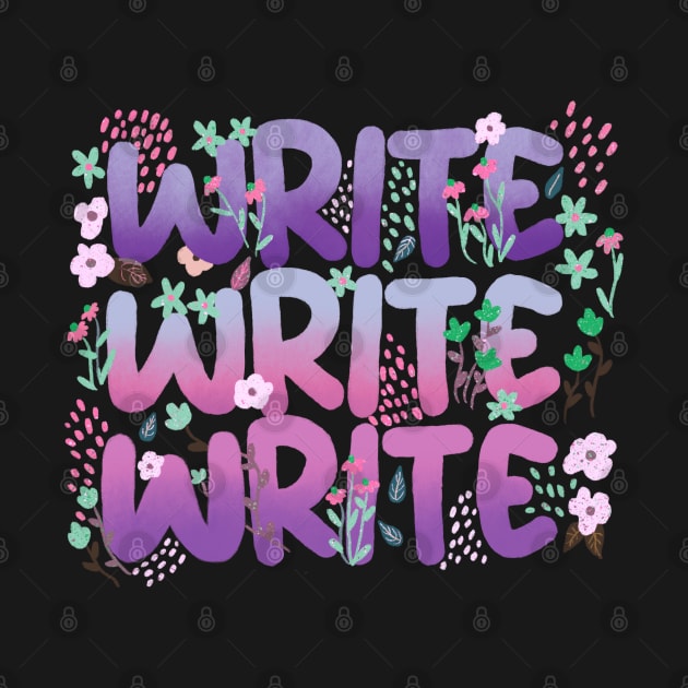 Write Write Write in Purple Florals by Booneb