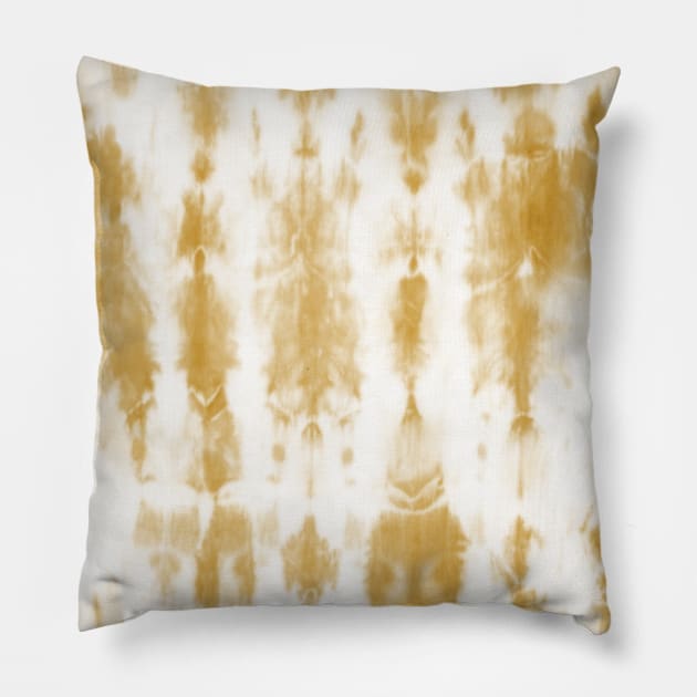 Gold Tie-Dye Pattern Pillow by Carolina Díaz