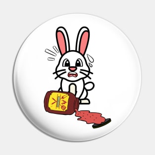 Funny Bunny Spills BBQ Sauce Pin