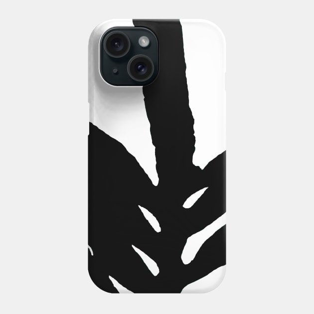 Green Fern in the Dark Black and White Phone Case by ANoelleJay