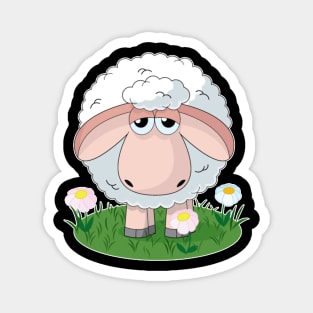 Cute sheep with flower wool T-Shirt gift for girls women Magnet