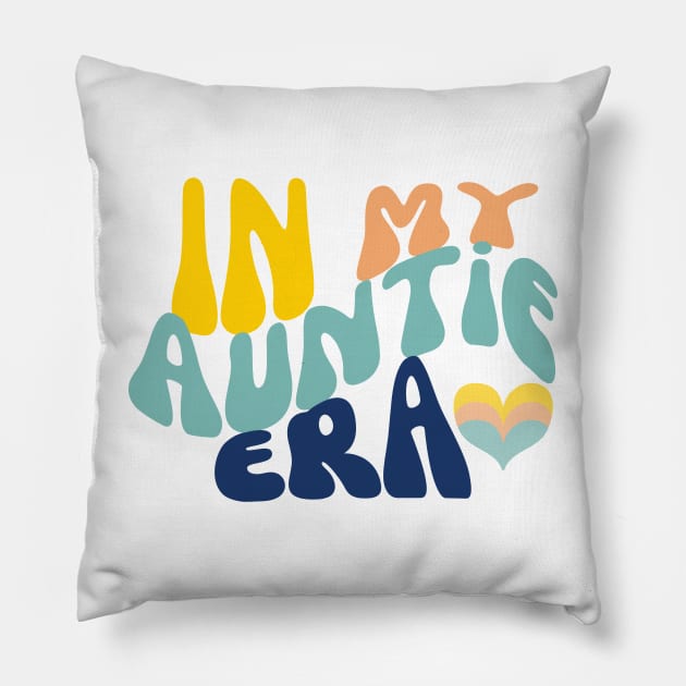 In my Auntie era, colorful retro graphic Pillow by Doodlehive 