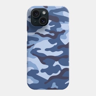 Camo Blue Black Wide Camo Print Phone Case