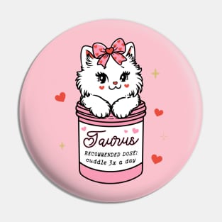 Taurus Sassy Valentines Kitty Pin