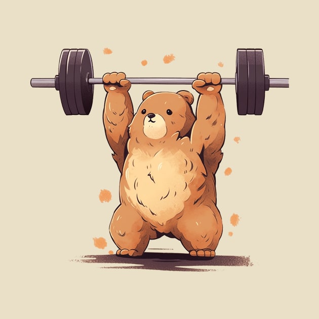 bear lifting weight by enzo studios