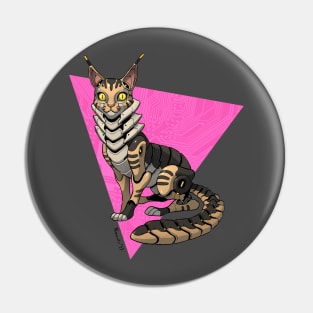 Cyborg Maine Coon Cat Pin